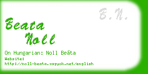 beata noll business card